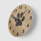 Paw Print on Sand Art Clock Runde Wanduhr (Winkel)