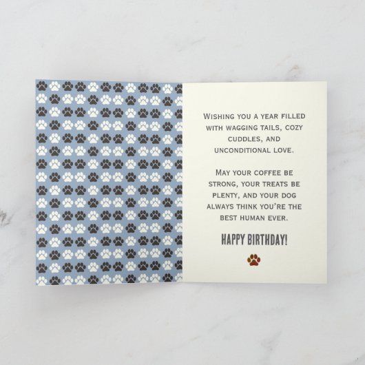 Paw Print Pattern Birthday Card Karte (Innenseite)