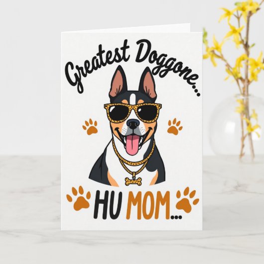 Paw Print Pattern Cool Canine Card Karte (Gelbe Blume)