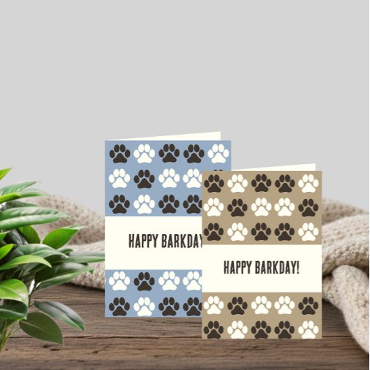 Paw Print Pattern Earthy Sand Karte