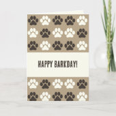 Paw Print Pattern Earthy Sand Karte (Vorderseite)