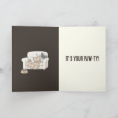 Paw Print Pattern Earthy Sand Karte (Innenseite)