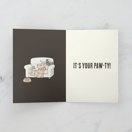 Paw Print Pattern Earthy Sand Karte (Innenseite)