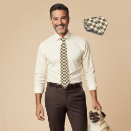 Paw Print Pattern Earthy Sand Krawatte