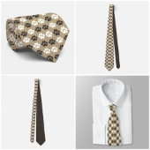 Paw Print Pattern Earthy Sand Krawatte