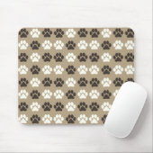 Paw Print Pattern Earthy Sand Mousepad (Mit Mouse)