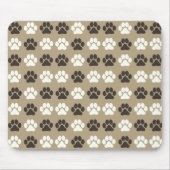 Paw Print Pattern Earthy Sand Mousepad (Vorne)