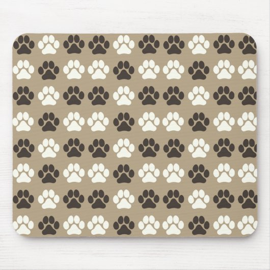 Paw Print Pattern Earthy Sand Mousepad (Vorne)