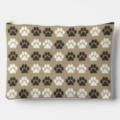 Paw Print Pattern  Earthy Sand Zubehörtasche (Vorderseite)