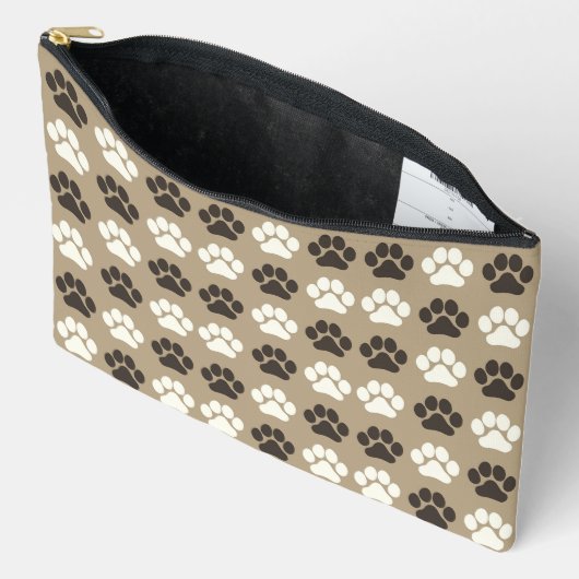 Paw Print Pattern  Earthy Sand Zubehörtasche (Offen)