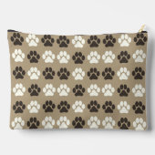 Paw Print Pattern  Earthy Sand Zubehörtasche (Rückseite)
