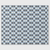 Paw Print Pattern Silver Blue Geschenkpapier (Flach)