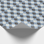 Paw Print Pattern Silver Blue Geschenkpapier (Ecke)