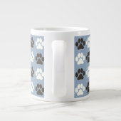 Paw Print Pattern Silver Blue Jumbo-Tasse (Rückseite)