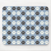 Paw Print Pattern Silver Blue Mousepad (Vorne)