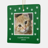 Paw Print Pet Photo Christmas Ornament (Links)