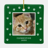 Paw Print Pet Photo Christmas Ornament (Rückseite)