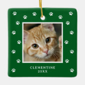 Paw Print Pet Photo Christmas Ornament (Vorderseite)