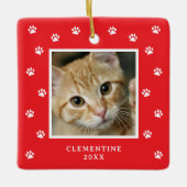 Paw Print Pet Photo Christmas Ornament (Vorderseite)