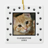 Paw Print Pet Photo Christmas Ornament (Vorderseite)