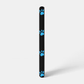 Paw Print Phone Case (Schwarz & Blau) Samsung Galaxy Hülle (Linke Seite)