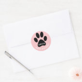 Paw Print Pink Happy Birthday Sticker with Name (Umschlag)