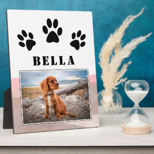 Paw Print Pink Watercolor Dog Pet Foto Fotoplatte