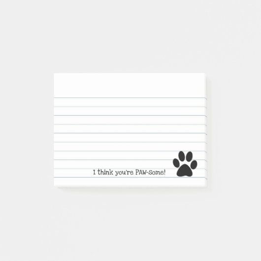 Paw Print Post-it Klebezettel (Vorderseite)