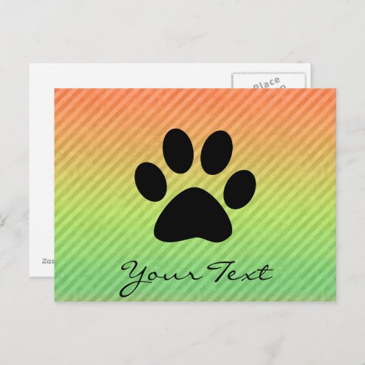 Paw Print Postkarte (Vorne/Hinten)