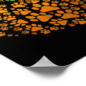 Paw Print Pumpkin Halloween Poster (Ecke)
