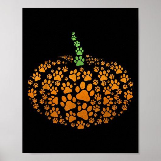 Paw Print Pumpkin Halloween Poster (Vorne)