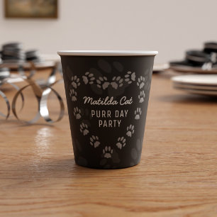 Päw Print Purer Day Cat Geburtstagsparty Paper Cup Pappbecher