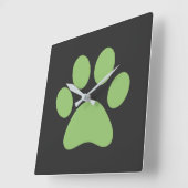 Paw Print Quadratische Wanduhr (Winkel)