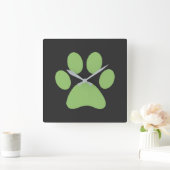 Paw Print Quadratische Wanduhr (Zuhause)