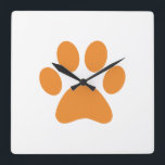 Paw Print      Quadratische Wanduhr<br><div class="desc">Fun Paw Print Design für Tierfreunde!</div>