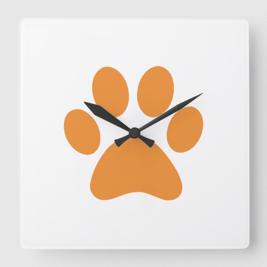 Paw Print      Quadratische Wanduhr (Vorderseite)