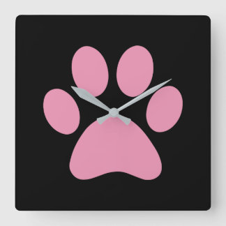 Paw Print Quadratische Wanduhr