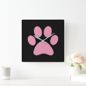 Paw Print Quadratische Wanduhr (Zuhause)