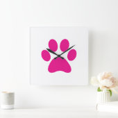 Paw Print Quadratische Wanduhr (Zuhause)