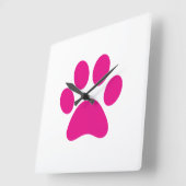 Paw Print Quadratische Wanduhr (Winkel)