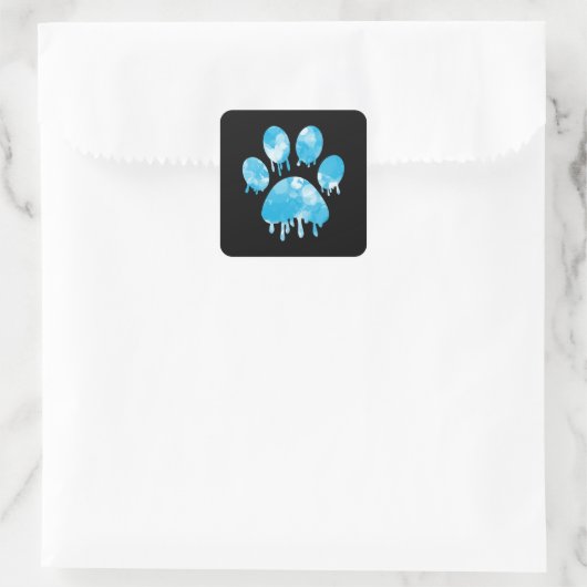 Paw Print Quadratischer Aufkleber (Tasche)