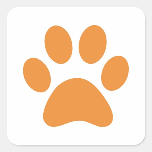 Paw Print Quadratischer Aufkleber (Vorderseite)