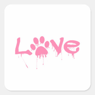 Paw Print Quadratischer Aufkleber