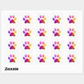 Paw Print Quadratischer Aufkleber (Blatt)