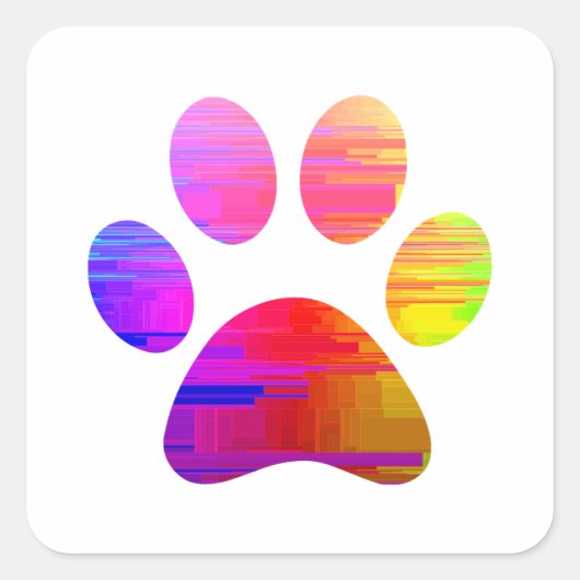 Paw Print Quadratischer Aufkleber (Vorderseite)