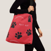 Paw Print Red Shoulter Tote Bag Tragetaschen Mit Langen Trägern (Von Nahem)