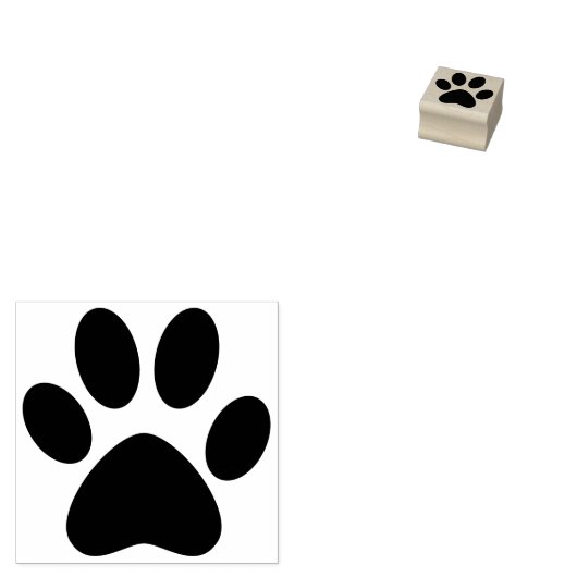 Paw Print Right Pet Cat Dog einfach klein Gummistempel (Stempel)