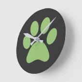 Paw Print    Runde Wanduhr (Winkel)