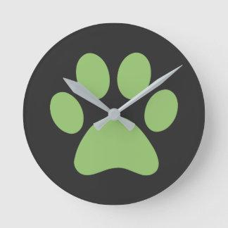 Paw Print    Runde Wanduhr