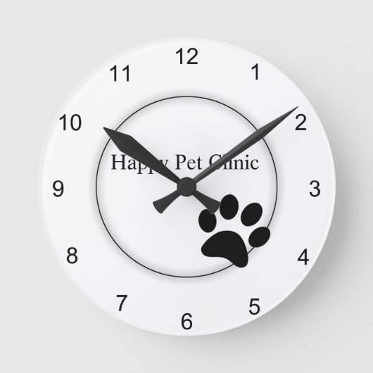 Paw Print Runde Wanduhr (Vorderseite)